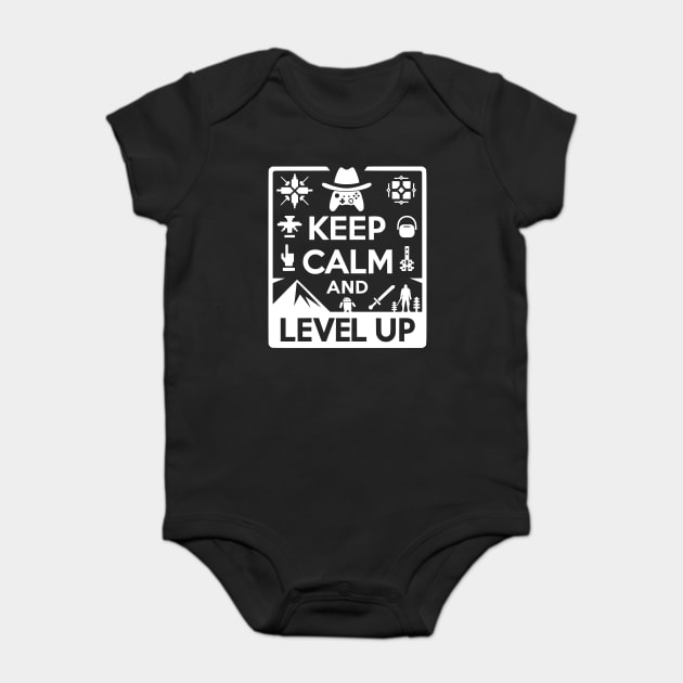 Keep Calm and Level Up Baby Bodysuit by Frank Ring